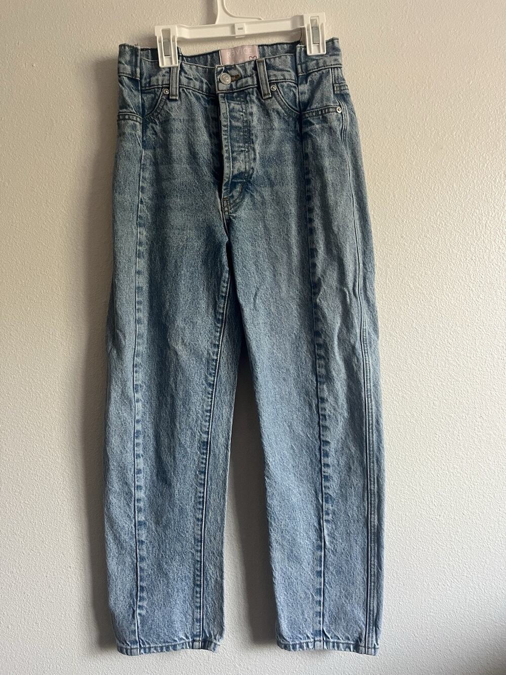 Revice Denim Different Views Jeans Womens 27 High Rise Tapered Acid Wash USA